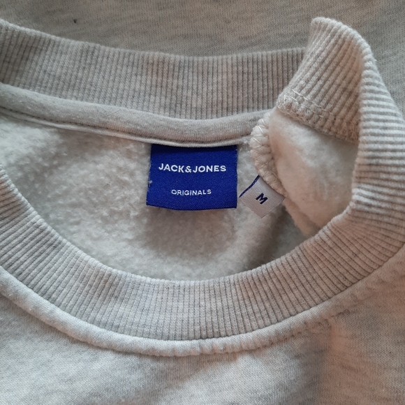 JACK & JONES Grey Crewneck Sweatshirt, size Medium - Picture 3 of 6
